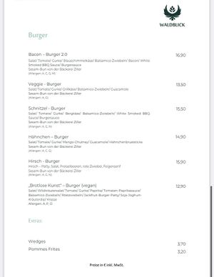 Speisekarte - Saisonal   at Hotel & Restaurant Waldblick in Pulsnitz