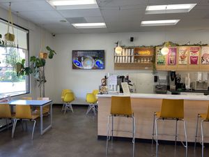 Interior (more seating out of frame + outdoor patio)  at Longevity Coffee in Thousand Oaks