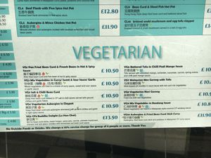 Window menu at Chilli Padi in Newcastle Upon Tyne