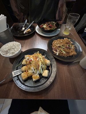 Mango tofu and noodles   at Chilli Padi in Newcastle Upon Tyne