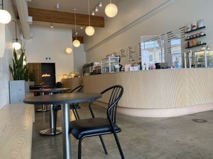 Counter and dining  at Pinkavo Cafe in Langley