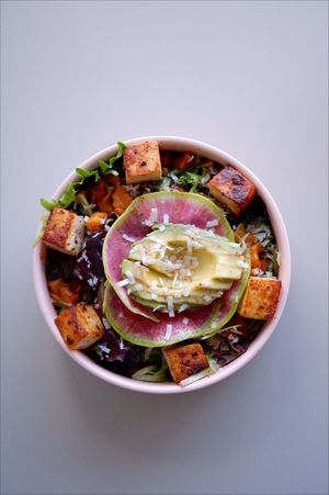 coconut rice bowl  at Pinkavo Cafe in Langley