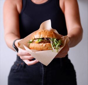 “the burger"  at Pinkavo Cafe in Langley