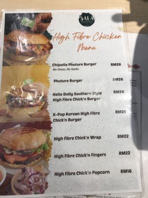 Burger menu   at Sala - Berjaya Times Square in Kuala Lumpur