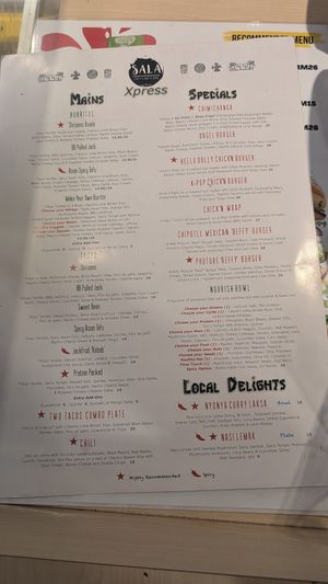 Menu at Sala - Berjaya Times Square in Kuala Lumpur