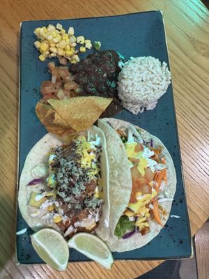 Vegan Two Tacos Combo Plate Spicy Asian Tofu and Jackfruit Kebab #Veganuary at Sala - Berjaya Times Square in Kuala Lumpur