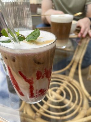 Iced Rasperry Macchiato   at Yollie - the Popice Café in Karlsruhe