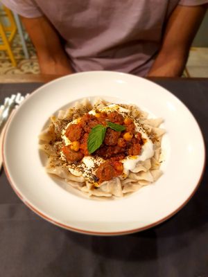 Turkish ravioli at Vegan Dükkan Lokanta - The Eatery in Istanbul