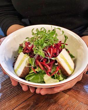 Beet root salad with almond feta  at Vegan Dükkan Lokanta - The Eatery in Istanbul