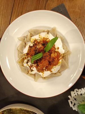 Turkish ravioli at Vegan Dükkan Lokanta - The Eatery in Istanbul