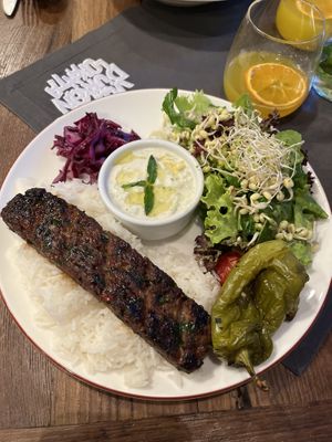 Adana kebab on rice! So good! Great portions! Filling! Balanced place!  at Vegan Dükkan Lokanta - The Eatery in Istanbul