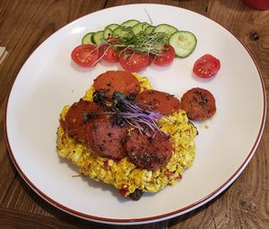 Tofu scramble in toast at Vegan Dükkan Lokanta - The Eatery in Istanbul