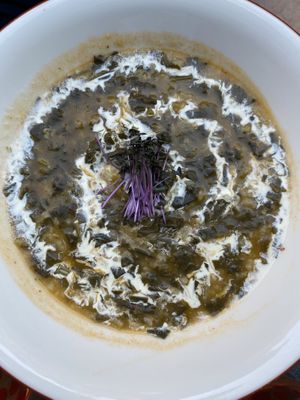 Spinach Soup (soup of the day)   at Vegan Dükkan Lokanta - The Eatery in Istanbul