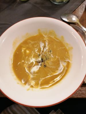 Lentil and sage soup at Vegan Dükkan Lokanta - The Eatery in Istanbul