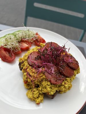 Tofu scramble toast   at Vegan Dükkan Lokanta - The Eatery in Istanbul