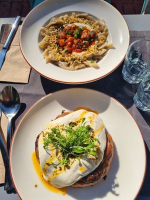 Mantı and börek at Vegan Dükkan Lokanta - The Eatery in Istanbul