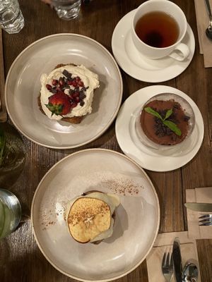 Desserts and Turkish black tea  at Vegan Dükkan Lokanta - The Eatery in Istanbul