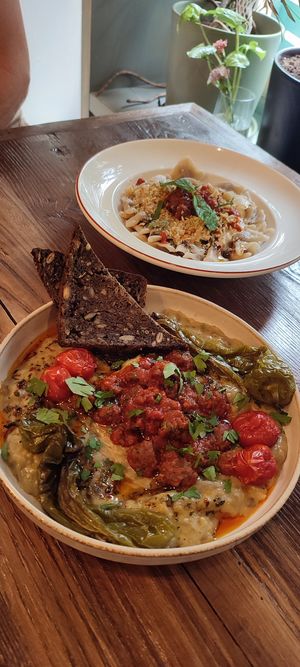 Smoked eggplant at Vegan Dükkan Lokanta - The Eatery in Istanbul