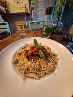 Manti (Turkish ravioli) at Vegan Dükkan Lokanta - The Eatery in Istanbul