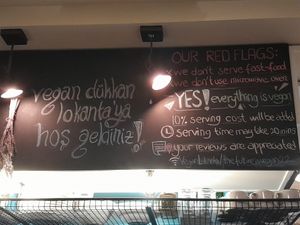 Chalkboard at Vegan Dükkan Lokanta - The Eatery in Istanbul