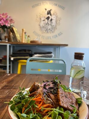 Avocado salad with tempeh. at Vegan Dükkan Lokanta - The Eatery in Istanbul