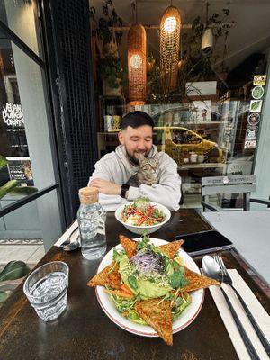 Raw beetroot salad & avocado salad with tempeh   at Vegan Dükkan Lokanta - The Eatery in Istanbul