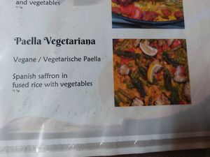Paella in the menu at Andalucia  in Mannheim