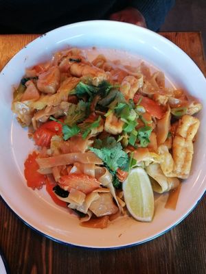 Noodle dish with extra chick'n at Zaap Thai Street Food in Sheffield