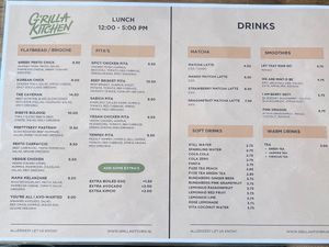 Menu  at G'rilla Kitchen in Rotterdam