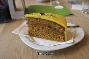 delicious carrot cake with apricot jam  at Yamm in Vienna