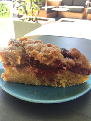 Vegan cake with streusel and plums  at Yamm in Vienna