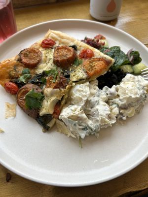 Sweet potato tart with side salad  at The Tinker's Granddaughter in Lymington