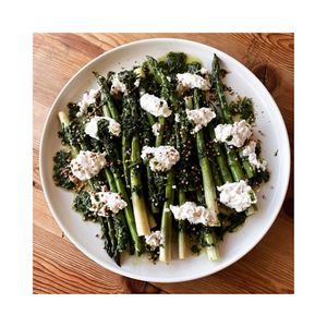 New forest asparagus in our daily salad at The Tinker's Granddaughter in Lymington