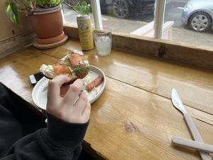 Gf bagel with cream cheese and salmon   at The Tinker's Granddaughter in Lymington