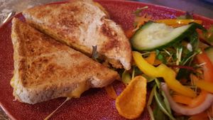 Cheese toastie with salad (vg) at Strawberry Lounge in Alnwick