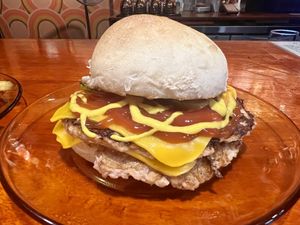 Vegan burger   at Garage Sale in Phnom Penh