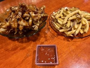 Fries and wings   at Garage Sale in Phnom Penh