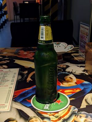 Chang beer at Garage Sale in Phnom Penh