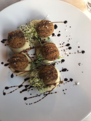 Lentil and Amaranth „meatballs"  at Hotel Ristorante Cesare in San Marino City