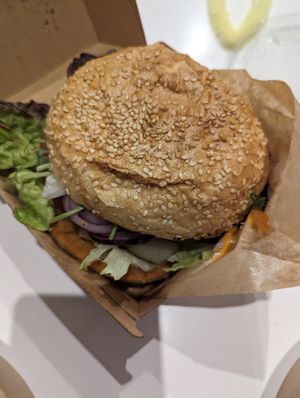 Chicken burger - super dry at Pink in Warsaw