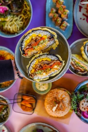 sushi mexican burger at Pink in Warsaw