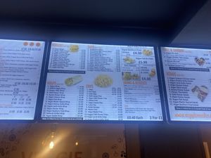 Menu board 2 May 2022  at Veggie Master in Wolverhampton