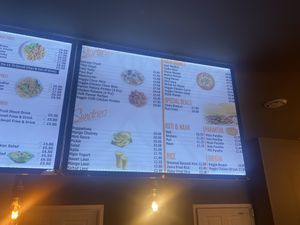 Menu board 4 May 2022  at Veggie Master in Wolverhampton