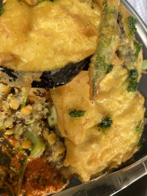 Crispy vegetables Romesco (as you can see should perhaps have been called tempura vegetables)  at The 05 in Greenville