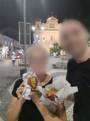 1 vegan and 1 shrimp at Acarajé da Dona Norma in Salvador