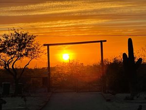 Enjoy world-famous Arizona sunsets from our deck as you wind down your day. at Rancho Vegano in Tucson