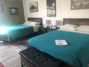 Comfortable beds with the softest bamboo sheets.   at Rancho Vegano in Tucson