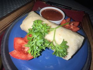 Very delicious burrito!  at Rancho Vegano in Tucson
