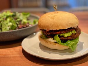 Vegan burger kept it classy  at Arbor in San Francisco