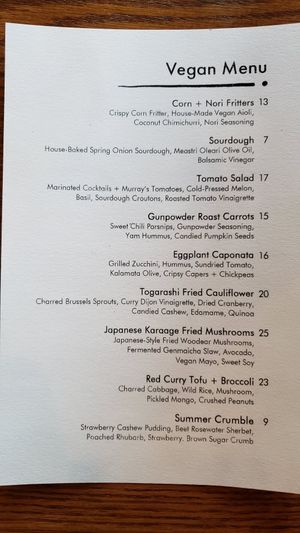 Menu From Aug 24/22 at Nola in Winnipeg